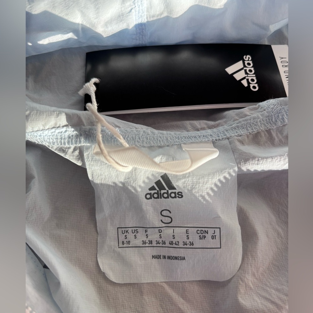 ADIDAS Light Blue Windbreaker Jacket - Picture 9 of 11